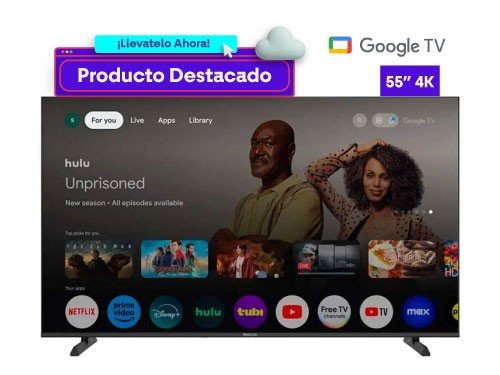 Smart Tv 55" Philco Google Tv 4K PLD55US25GH