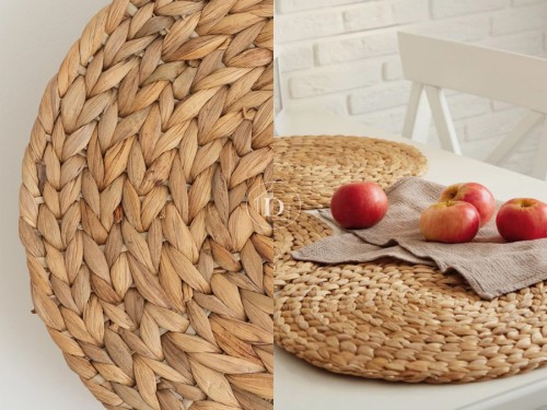 individual paso plato trenzado en fibra natural cocina deco