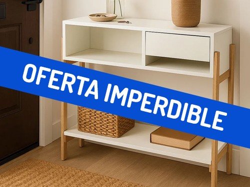 Mueble Recibidor con Cajón Funcional Melamina Blanca