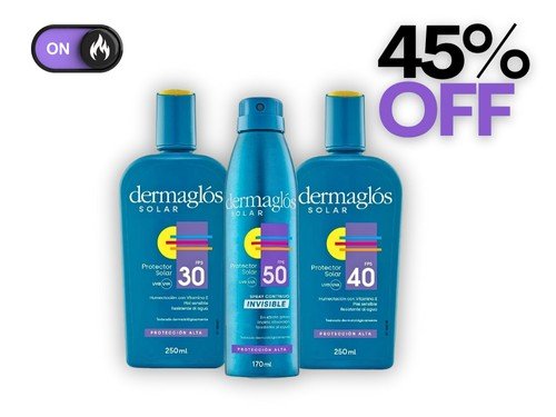 Kit Protector Solar Dermaglós Fps 30 + Fps 40 + Fps 50