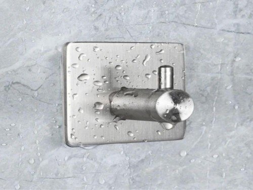 Kit 4 perchas autoadhesivas de acero inoxidable Holzboden