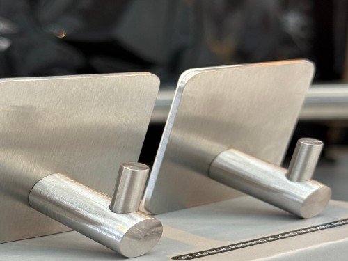 Kit 4 perchas autoadhesivas de acero inoxidable Holzboden