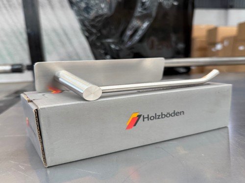 Porta rollo de papel higienico autoadhesivo acero inoxidable Holzboden