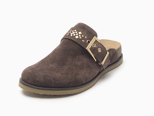 Zuecos de cuero con hebilla y suela liviana Hush Puppies Ada