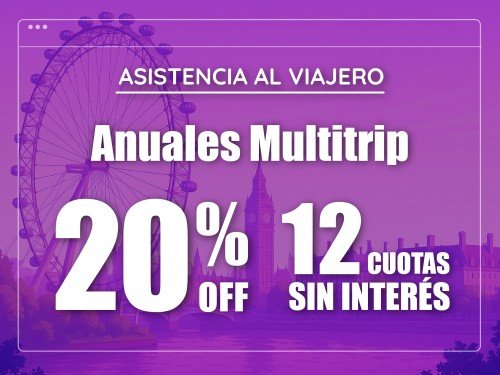 Asistencia al Viajero - Basic PAX Anual Multitrip (de 30 días) al 20%