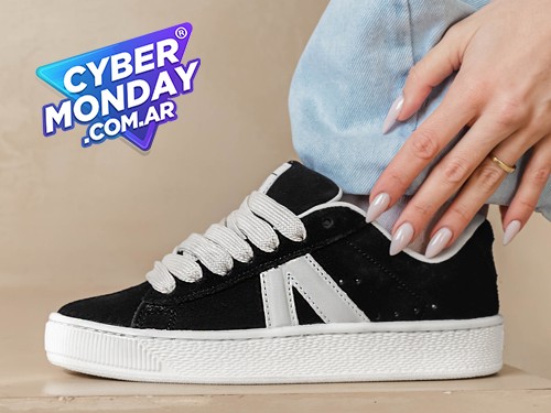 Zapatilla Sued Negro Araquina