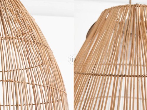Lámpara Colgante de techo Varas de Ratán Natural