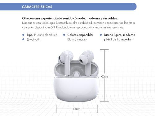 Auricular Bluetooth InPods S31 Blanco - Groovy