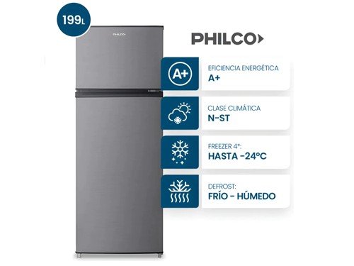 Heladera cíclica Con Freezer 199L Inox - PHCT225X Philco