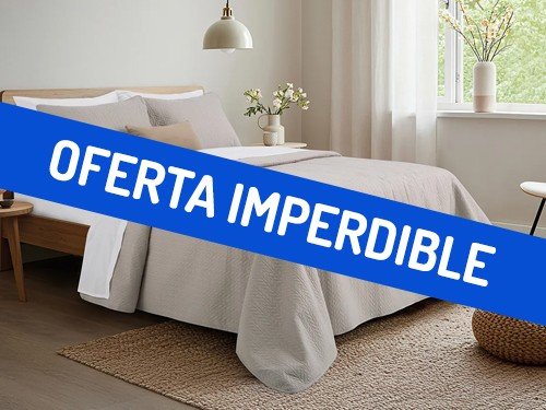 Kit Liso Cubrecama + Juego de Sábanas Color Vison - 1 1/2 Plaza