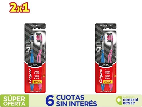 Cepillo Dental Colgate Zig Zag Carbón x2un
