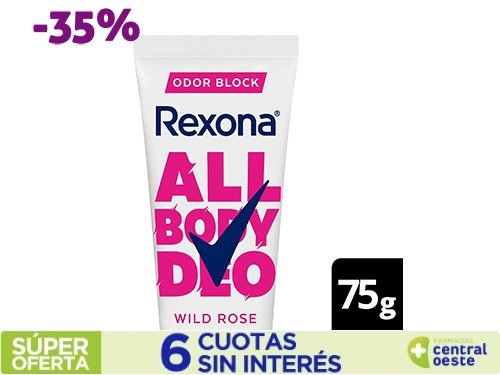 Desodorante En Crema Rexona AllBody Wild Rose x75gr