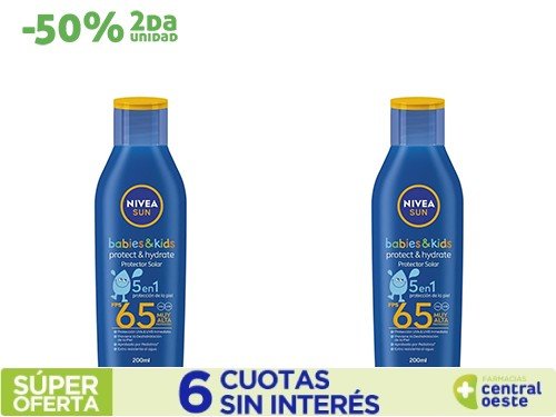 Locion Nivea Solar FPS65 Sun Babies Kids Pr x200ml