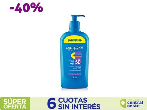 Protector Solar Dermaglos F50 EM 380ML