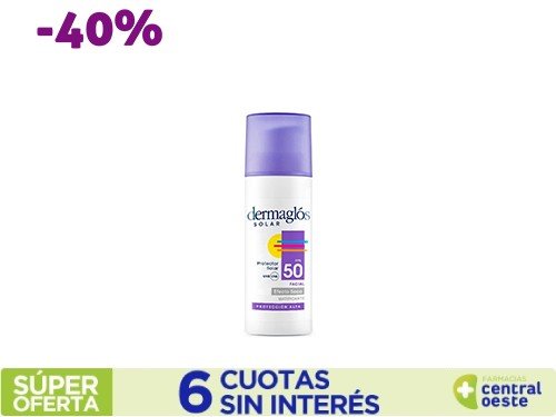 Protector Solar Dermaglos Solar F50 Facial Sin Color x50gr