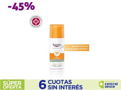 Protector Solar Eucerin Sun SPF50 Facial Toque Seco x 50 ml
