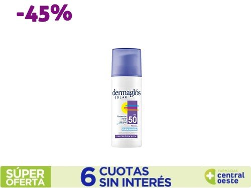 Protector Solar Facial Dermaglos FPS50 Fluido Sin Color x50gr