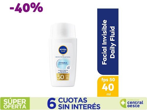 Protector solar facial NIVEA SUN Invisible Daily Fluid FPS50 x40ml