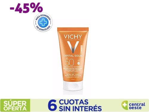 Protector Solar Vichy Capital Soleil FPS50 Crema Toque Se Color 50 ml