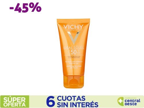 Protector Solar Vichy Ideal Solei FPS50 Crema Toque Seco x 50 ml