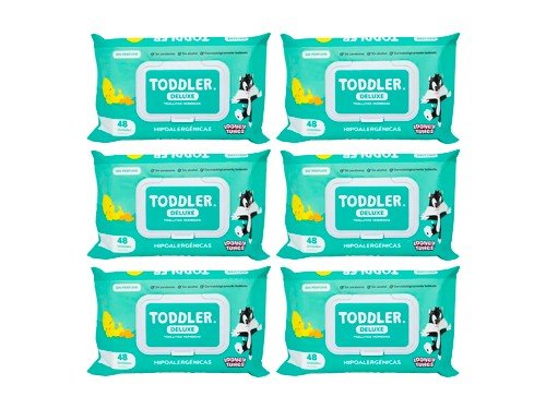 Toddler Deluxe Kit X6 Toallitas Húmedas Bebé Sin Perfume 48u