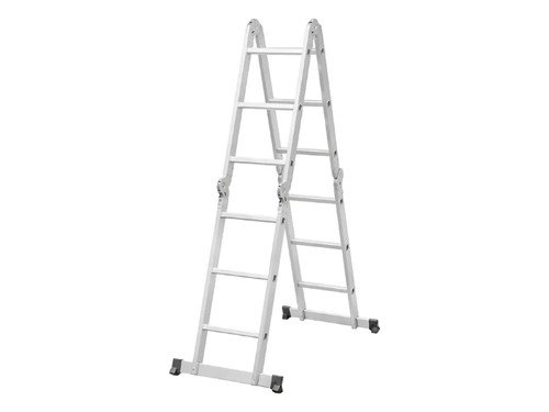 Escalera De Aluminio Articulada 12 Escalones Alpina - C Color Plateado