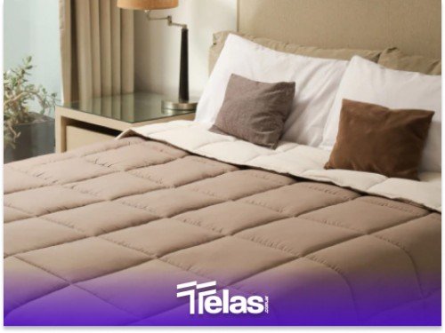 EDREDON 4 ESTACIONES KING - 2,60 X 2,80 BEIGE/ALMENDRA