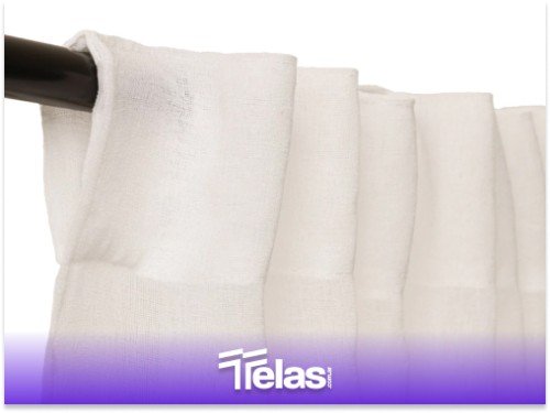 CORTINA PRE LISTA GASA CAMILLE BLANCO (2 PAÑOS DE 1,40 X 2,20)