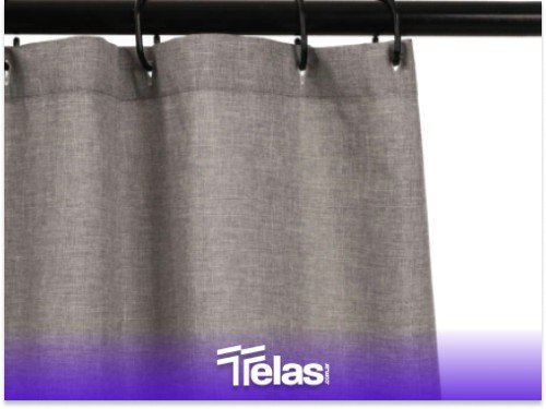 CORTINA DE BAÑO SIMIL LINO GRIS 180X180