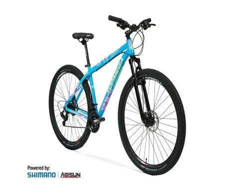 Mountain Bike Regal Aluminio R29 Celeste/Amarillo/rosa