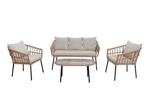 Set Living Ratán 4 Piezas Outzen Natural