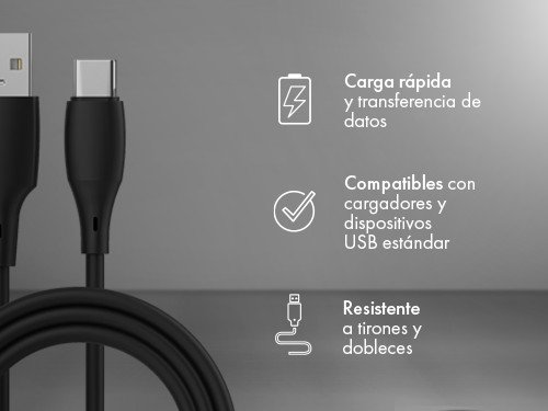 Cable Cargador Silicona Liquida A to C - Groovy