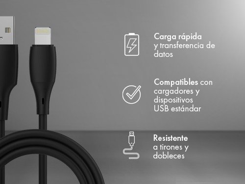 Cable Cargador Silicona Liquida A to L - Groovy