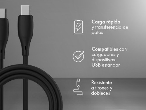 Cable Cargador Silicona Liquida C to C - Groovy