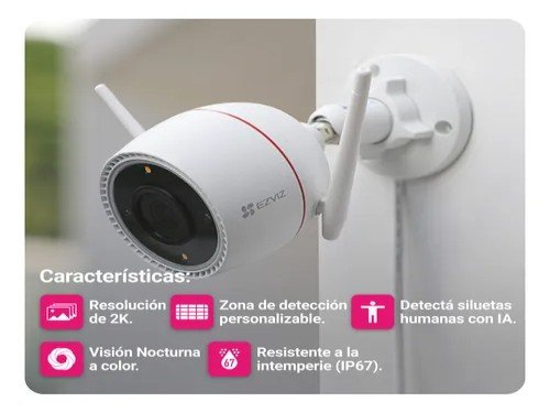 Cámara Bullet WiFi - H3C - 2K+ Vision Color - Audio y Sirena - Ezviz