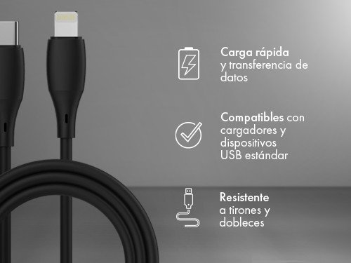 Cable Cargador Silicona Liquida C to L - Groovy