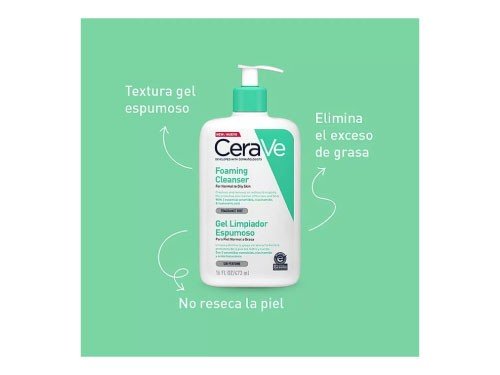 Cerave Gel Limpiador Espumoso Para Piel Normal A Grasa X 236 Ml