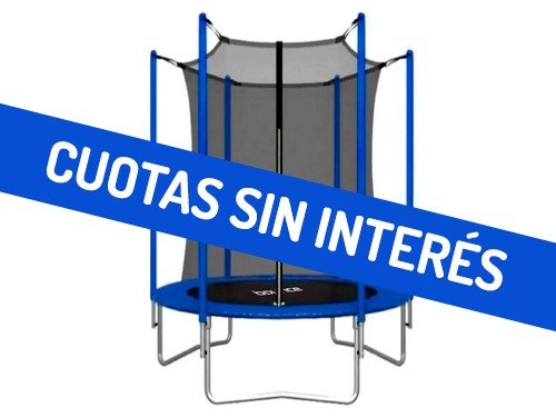 Cama Elástica con Red de Seguridad Bounce 1.85m Azul