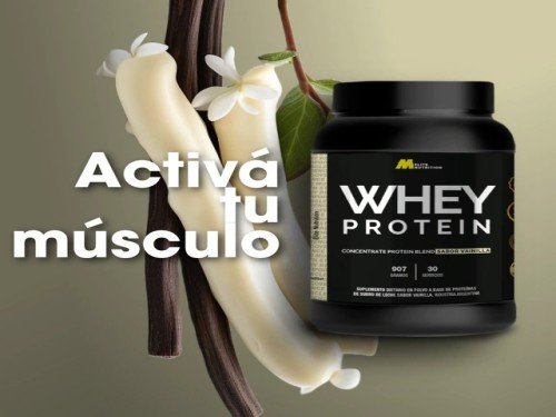 PROTEINA EN POLVO 100% PURA MMEDD ELITE NUTRITION 2LB - SABOR VAINILLA