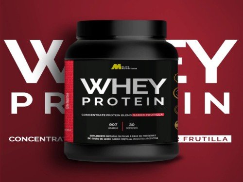 PROTEINA EN POLVO 100% PURA MMEDD ELITE NUTRITION 2LB - SABOR FRUTILLA