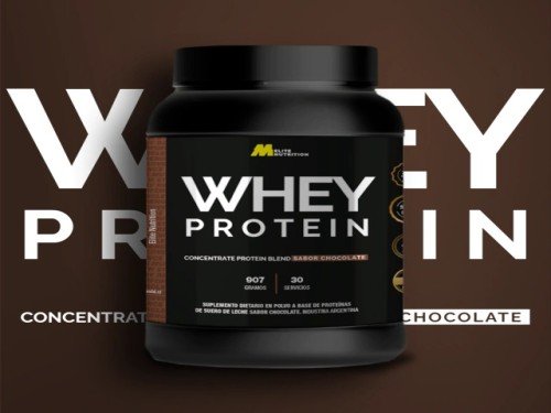 PROTEINA EN POLVO 100% PURA MMEDD ELITE NUTRITION 2LB - SABOR CHOCOLAT