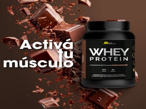 PROTEINA EN POLVO 100% PURA MMEDD ELITE NUTRITION 2LB - SABOR CHOCOLAT