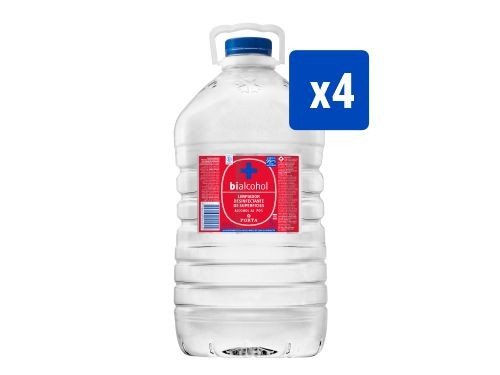4 unidades alcohol al 70% bidon 5l