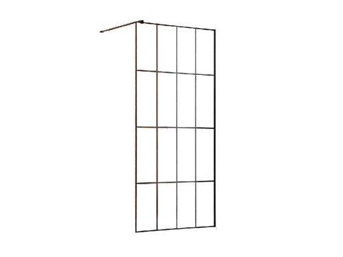 Mampara Fija Marco Negro y franjas 90x190 Cm Vessanti