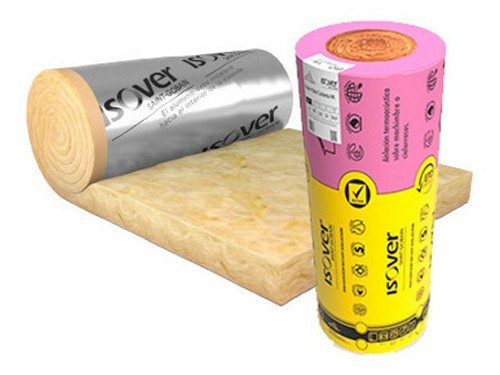 Lana De Vidrio Rolac Plata Aluminio 50mm Rollo 14.4M2 Isover