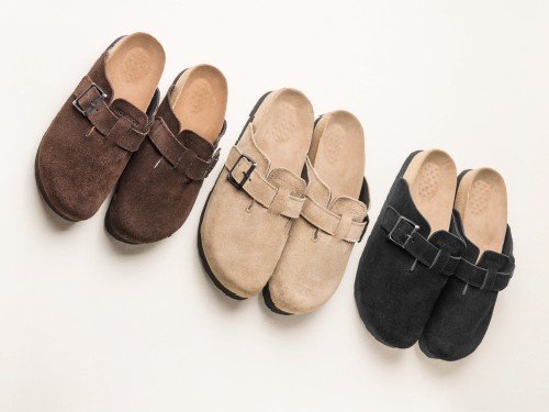 Zueco de gamuza beige hombre mujer | cuero vacuno | Bourbon