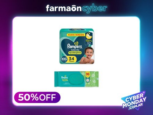 PAMPERS - Combo BabyDry XXG (34 unidades)
