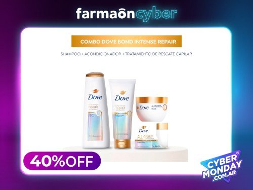 DOVE - Combo Bond Intense Repair: Shampoo, Acondicionador y Máscara.