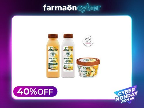 FRUCTIS - Combo Hair Food Coco: Shampoo, Acond. y Mascarilla.