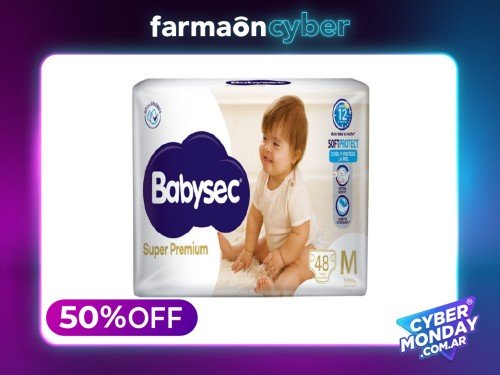 BABYSEC - Pañales super premium talle m (48 unidades)